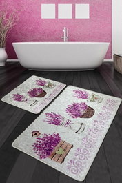 Mijölnir Giardino Di Lavanda Djt Juego de Alfombras de Baño Multicolor